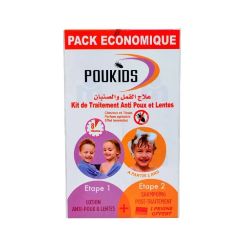 Kit de traitement anti poux et lentes à partir de 2 ans 150ml+250ml - POUKIDS