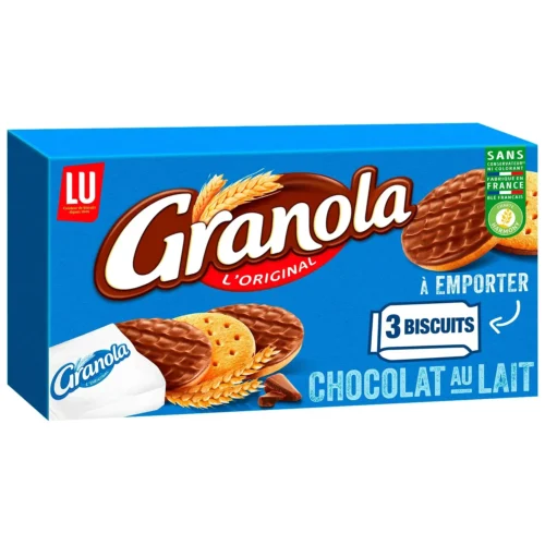 Biscuits sablés nappés au chocolat au lait Granola 225g - LU