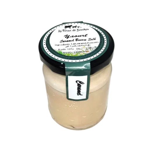 Yaourt brassé caramel beurre salé 125g - LA FERME DE BOUSKOURA