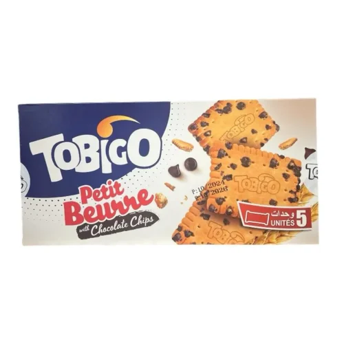 Biscuits petit beurre aux pépites de chocolat 64g - TOBIGO