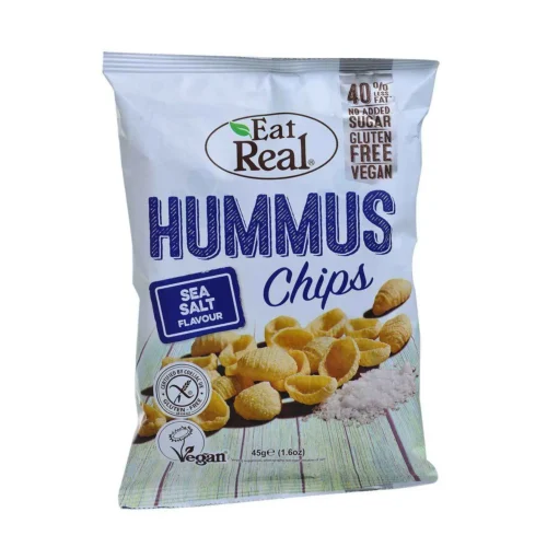Chips de hummus saveur sel de mer 45g - EAT REAL