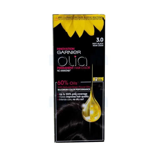 Coloration cheveux sans ammoniaque 3.0 noir léger Olia - GARNIER