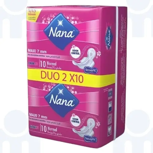Serviettes hygiéniques maxi normal 2x10 unités - NANA