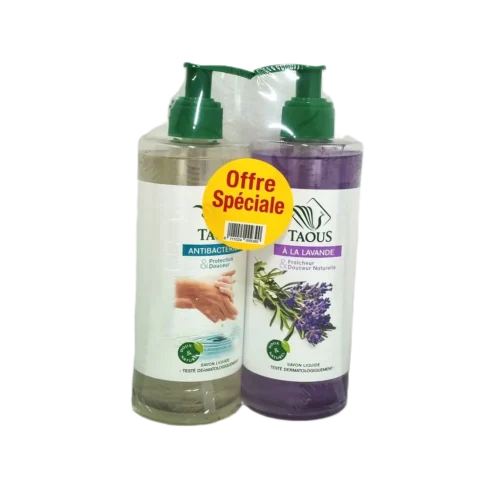 Savon liquide antibactérien + lavande 2x470ml - TAOUS