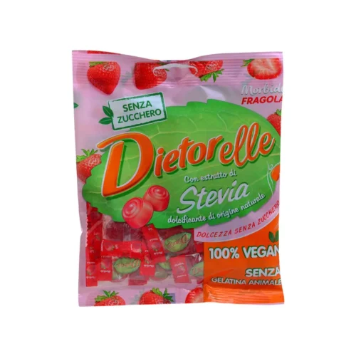 Bonbons gommeux avec édulcorants à la saveur de fraise 70g - DIETORELLE