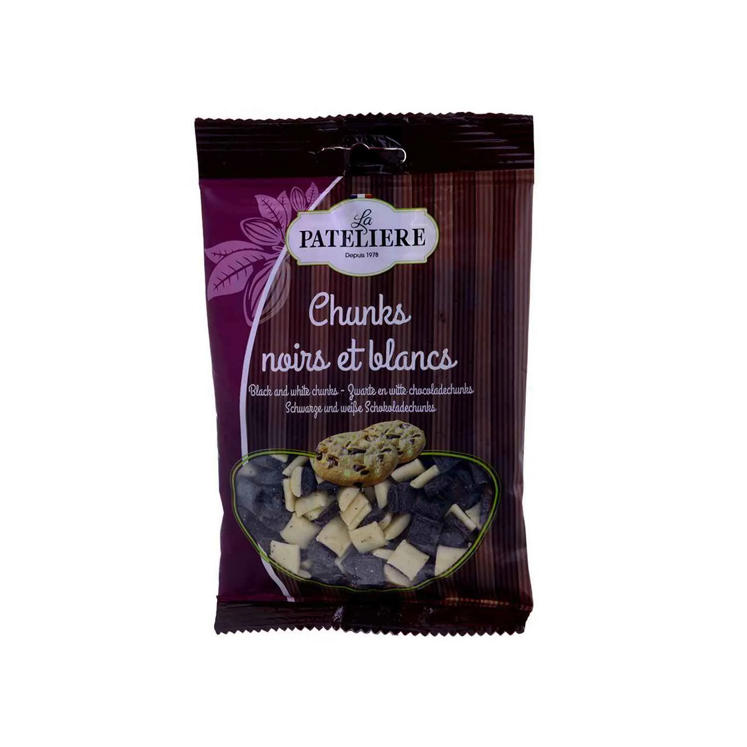 Chocolat noirs et blancs Chunks 100g - LA PATELIERE