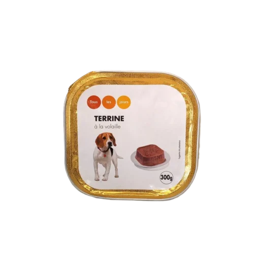 Barquette à la volaille pour chien 300g - TOUS LES JOURS