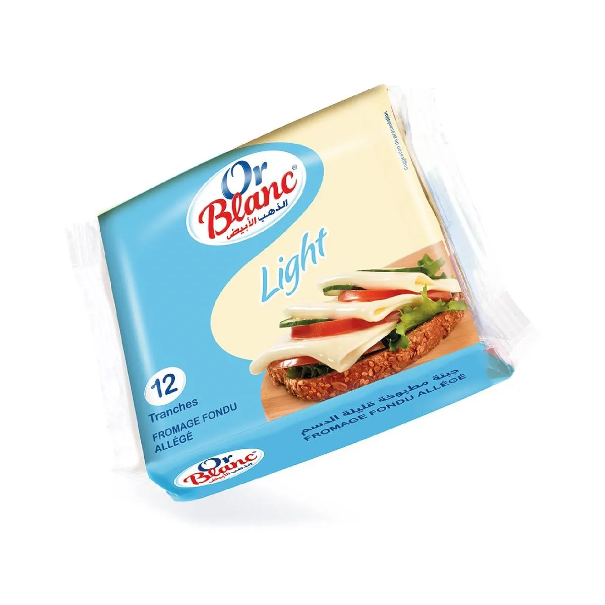 Tranche fromage fondu light x12 200g - OR BLANC