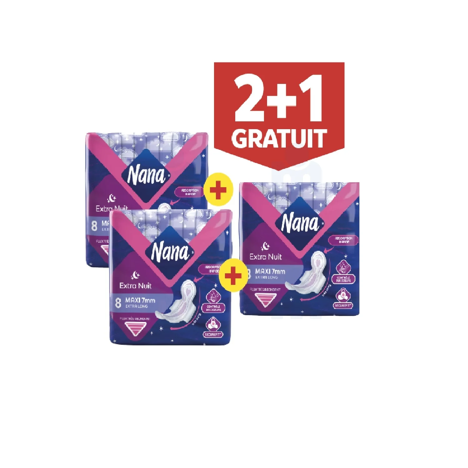 Serviettes hygiéniques good night 2+1 gratuit - NANA