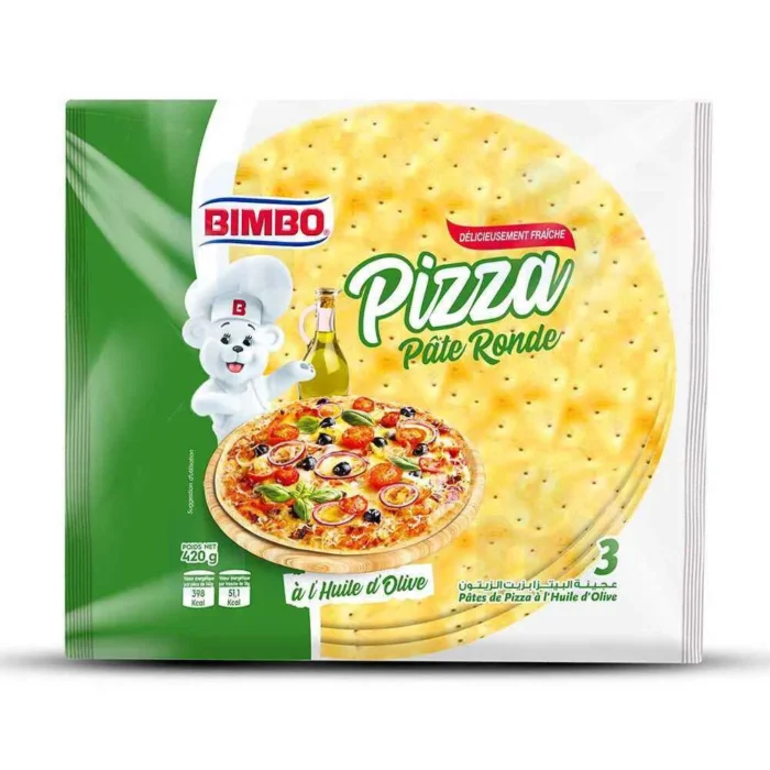 Pâte de pizza ronde à l'huile d'olive x3 unités 420g - BIMBO