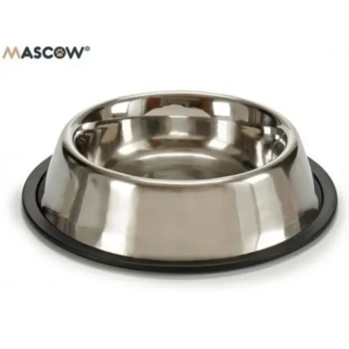 Gamelle en inox métal 22 cm avec empreintes en caoutchouc - MASCOW